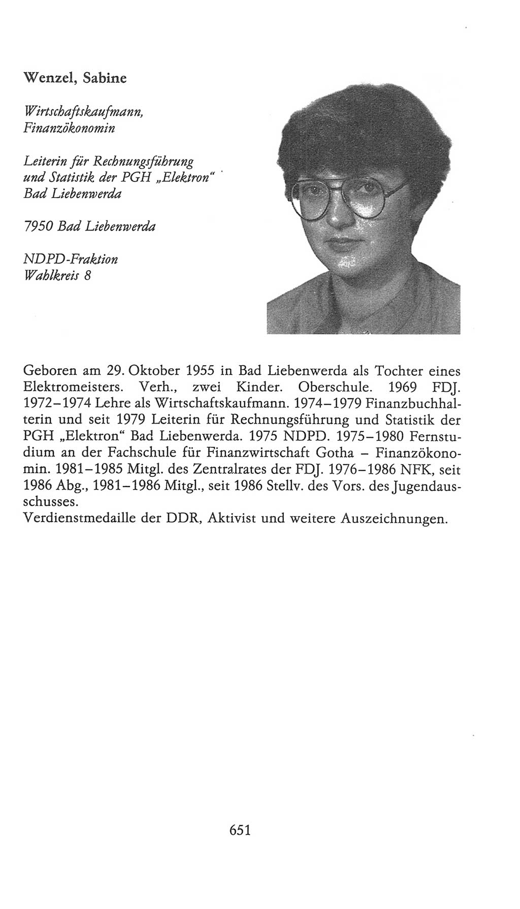 Volkskammer (VK) der Deutschen Demokratischen Republik (DDR), 9. Wahlperiode 1986-1990, Seite 651 (VK. DDR 9. WP. 1986-1990, S. 651)