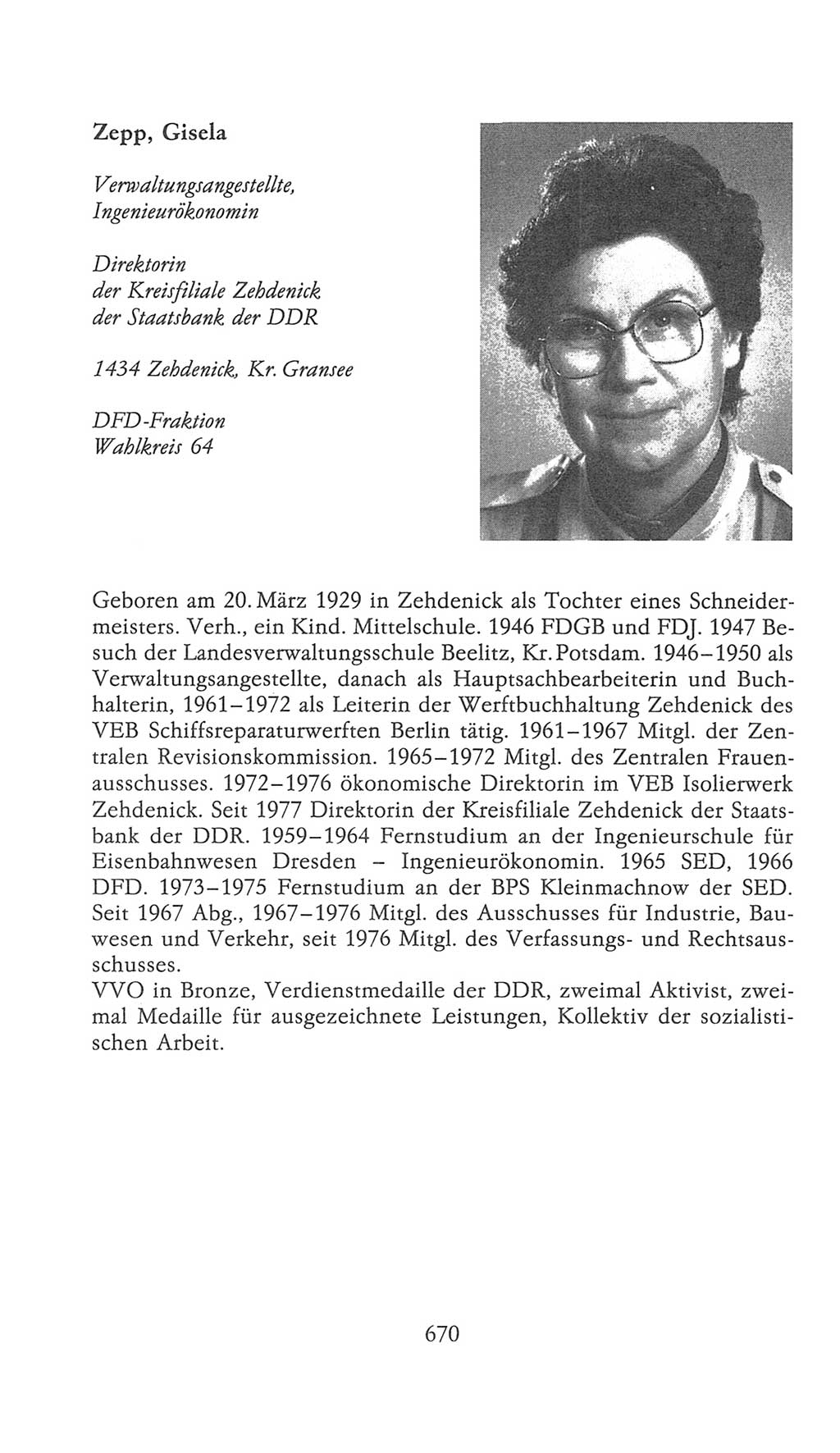 Volkskammer (VK) der Deutschen Demokratischen Republik (DDR), 9. Wahlperiode 1986-1990, Seite 670 (VK. DDR 9. WP. 1986-1990, S. 670)
