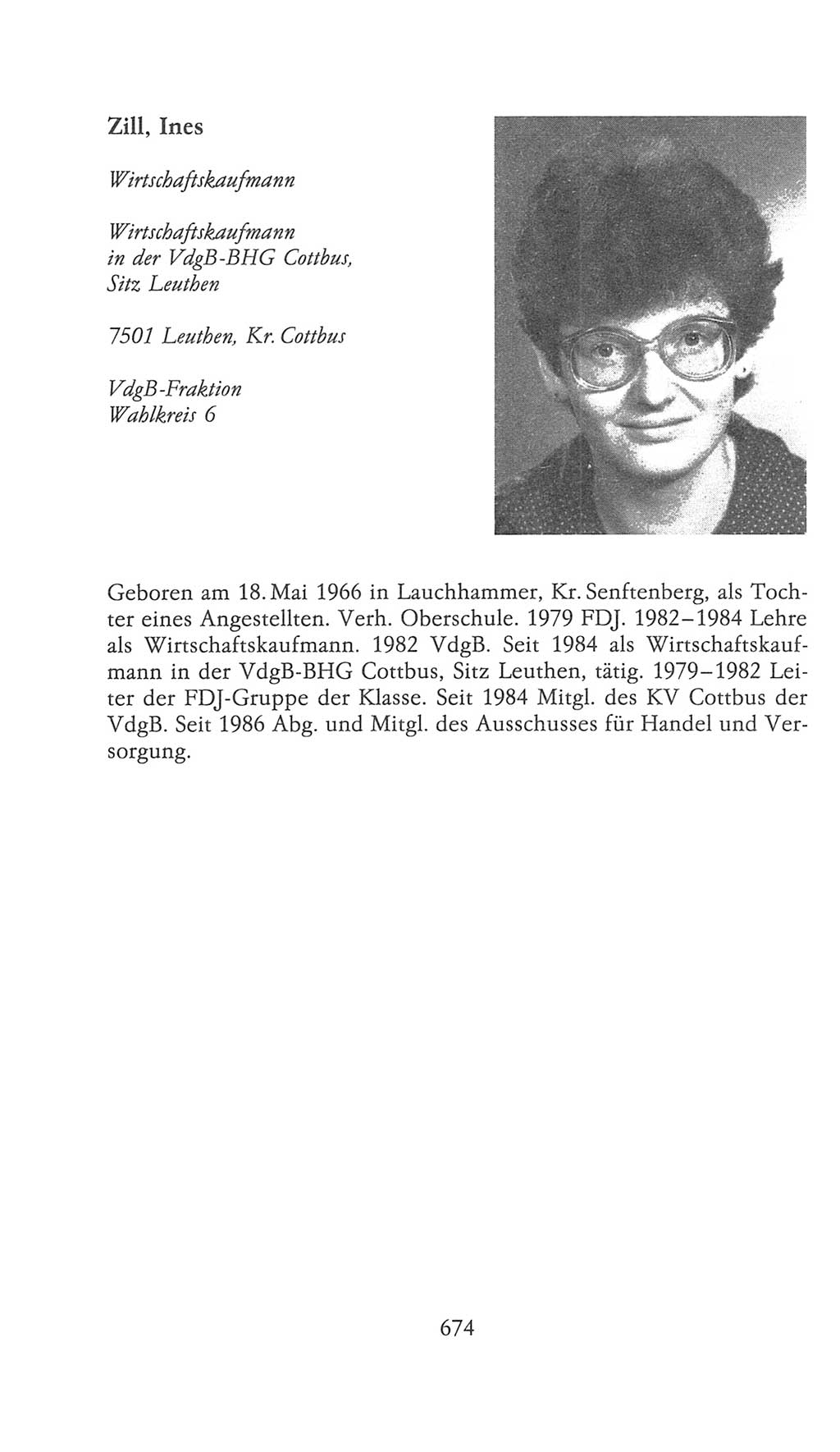 Volkskammer (VK) der Deutschen Demokratischen Republik (DDR), 9. Wahlperiode 1986-1990, Seite 674 (VK. DDR 9. WP. 1986-1990, S. 674)