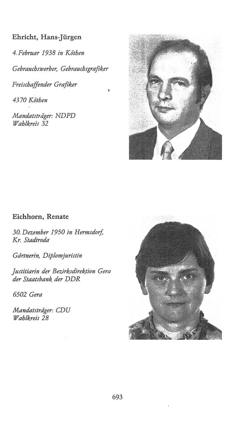 Volkskammer (VK) der Deutschen Demokratischen Republik (DDR), 9. Wahlperiode 1986-1990, Seite 693 (VK. DDR 9. WP. 1986-1990, S. 693)