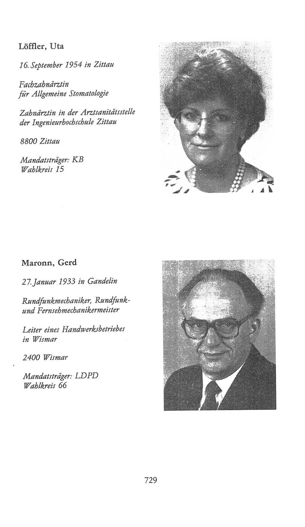 Volkskammer (VK) der Deutschen Demokratischen Republik (DDR), 9. Wahlperiode 1986-1990, Seite 729 (VK. DDR 9. WP. 1986-1990, S. 729)