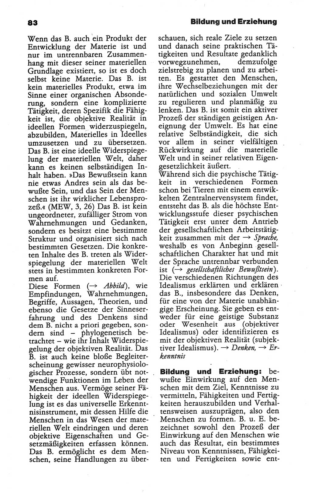 Wörterbuch der marxistisch-leninistischen Philosophie [Deutsche Demokratische Republik (DDR)] 1986, Seite 83 (Wb. ML Phil. DDR 1986, S. 83)