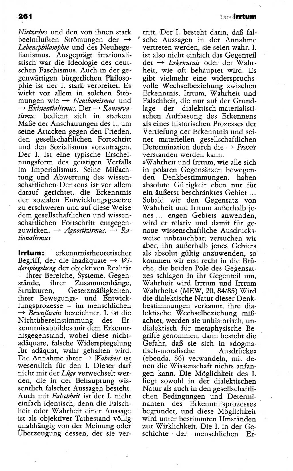 Wörterbuch der marxistisch-leninistischen Philosophie [Deutsche Demokratische Republik (DDR)] 1986, Seite 261 (Wb. ML Phil. DDR 1986, S. 261)