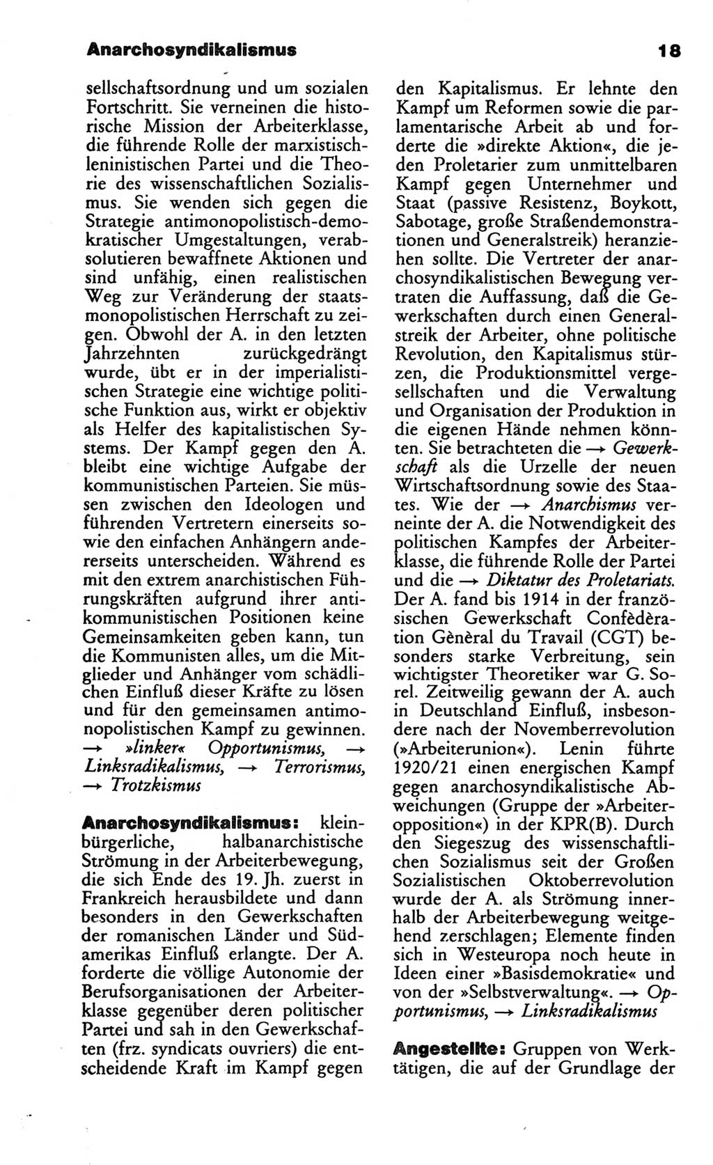 Wörterbuch des wissenschaftlichen Kommunismus [Deutsche Demokratische Republik (DDR)] 1986, Seite 18 (Wb. wiss. Komm. DDR 1986, S. 18)