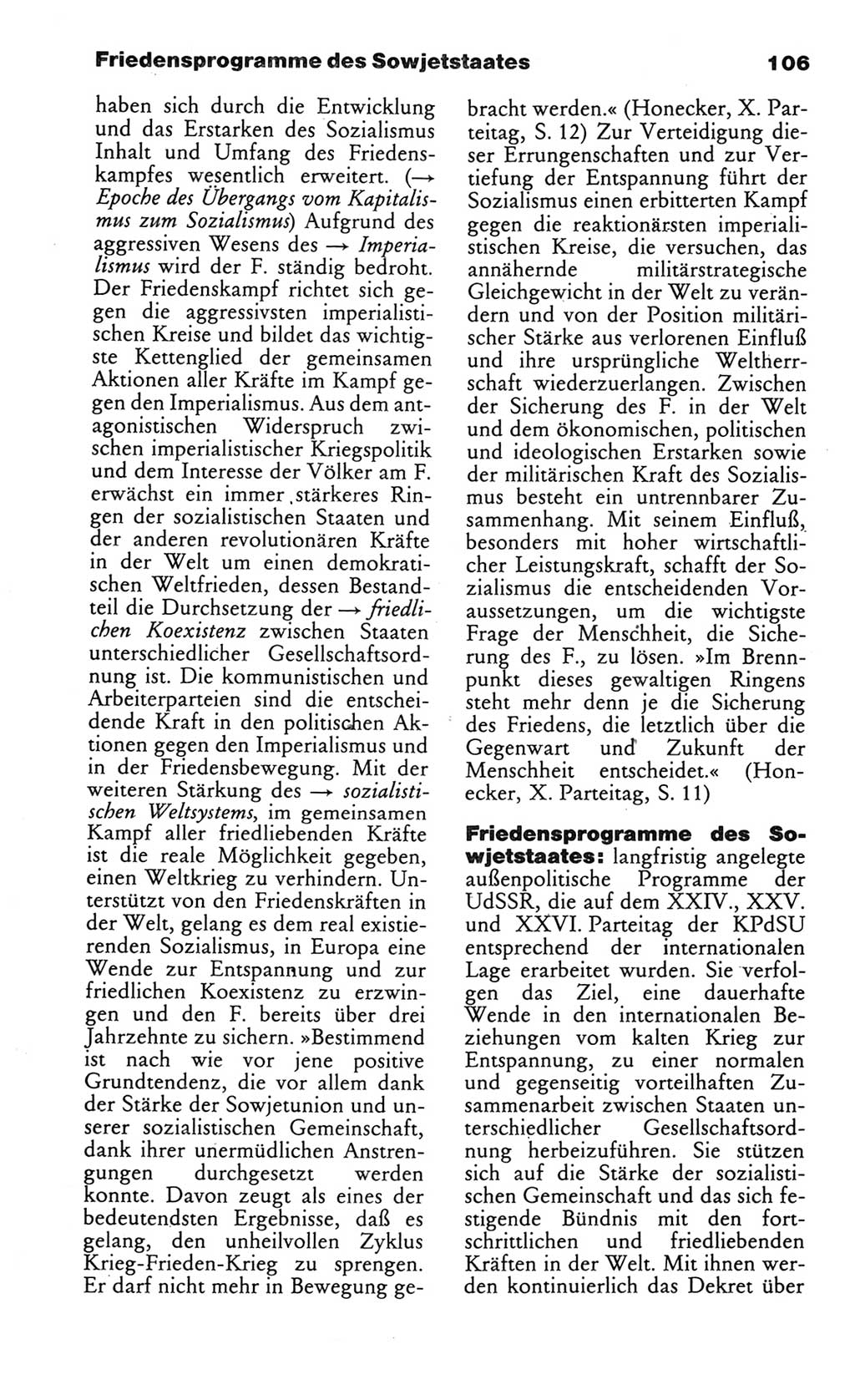 Wörterbuch des wissenschaftlichen Kommunismus [Deutsche Demokratische Republik (DDR)] 1986, Seite 106 (Wb. wiss. Komm. DDR 1986, S. 106)