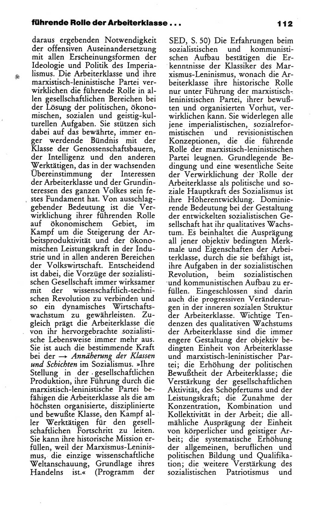 Wörterbuch des wissenschaftlichen Kommunismus [Deutsche Demokratische Republik (DDR)] 1986, Seite 112 (Wb. wiss. Komm. DDR 1986, S. 112)
