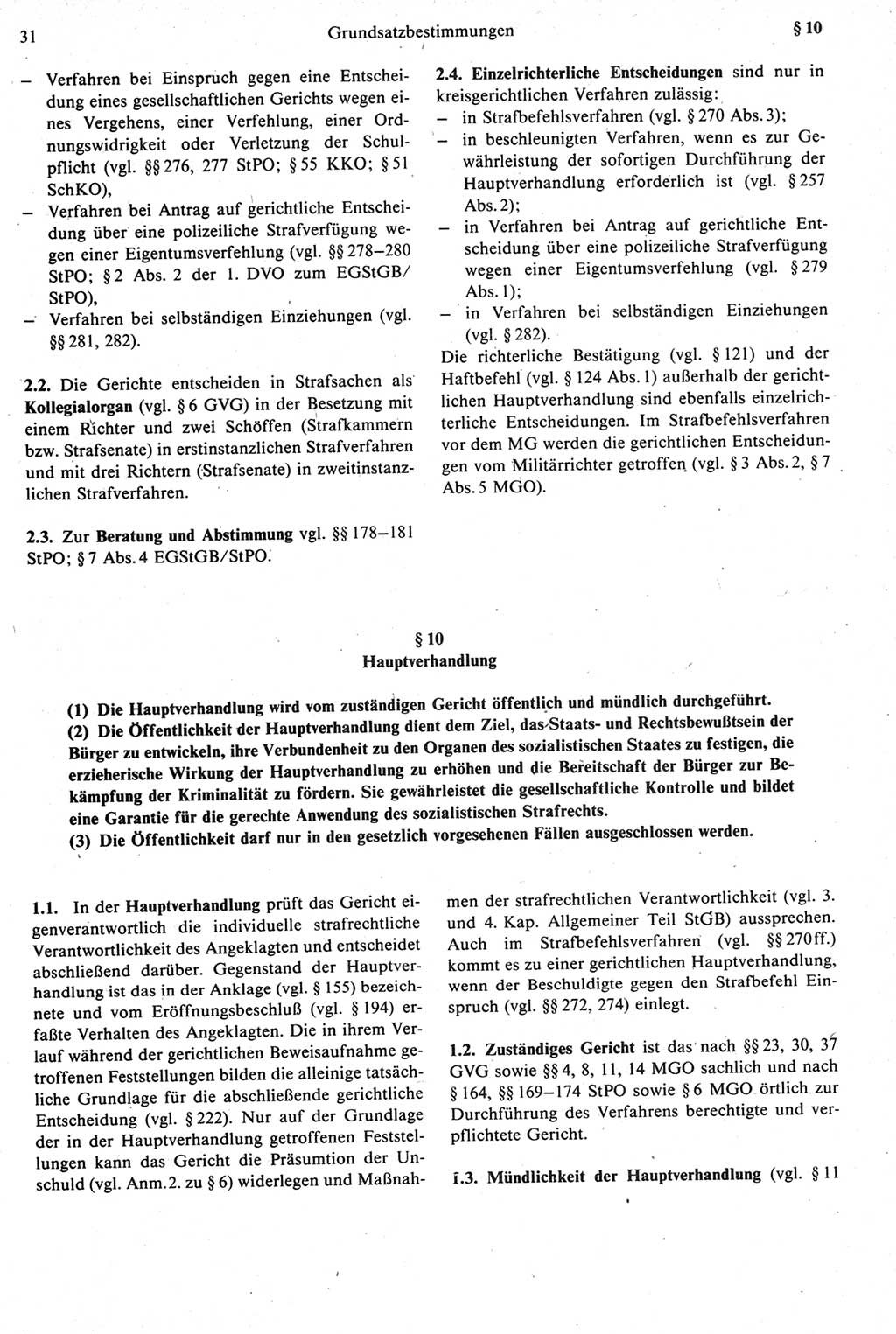 Strafprozeßrecht der DDR [Deutsche Demokratische Republik], Kommentar zur Strafprozeßordnung (StPO) 1987, Seite 31 (Strafprozeßr. DDR Komm. StPO 1987, S. 31)