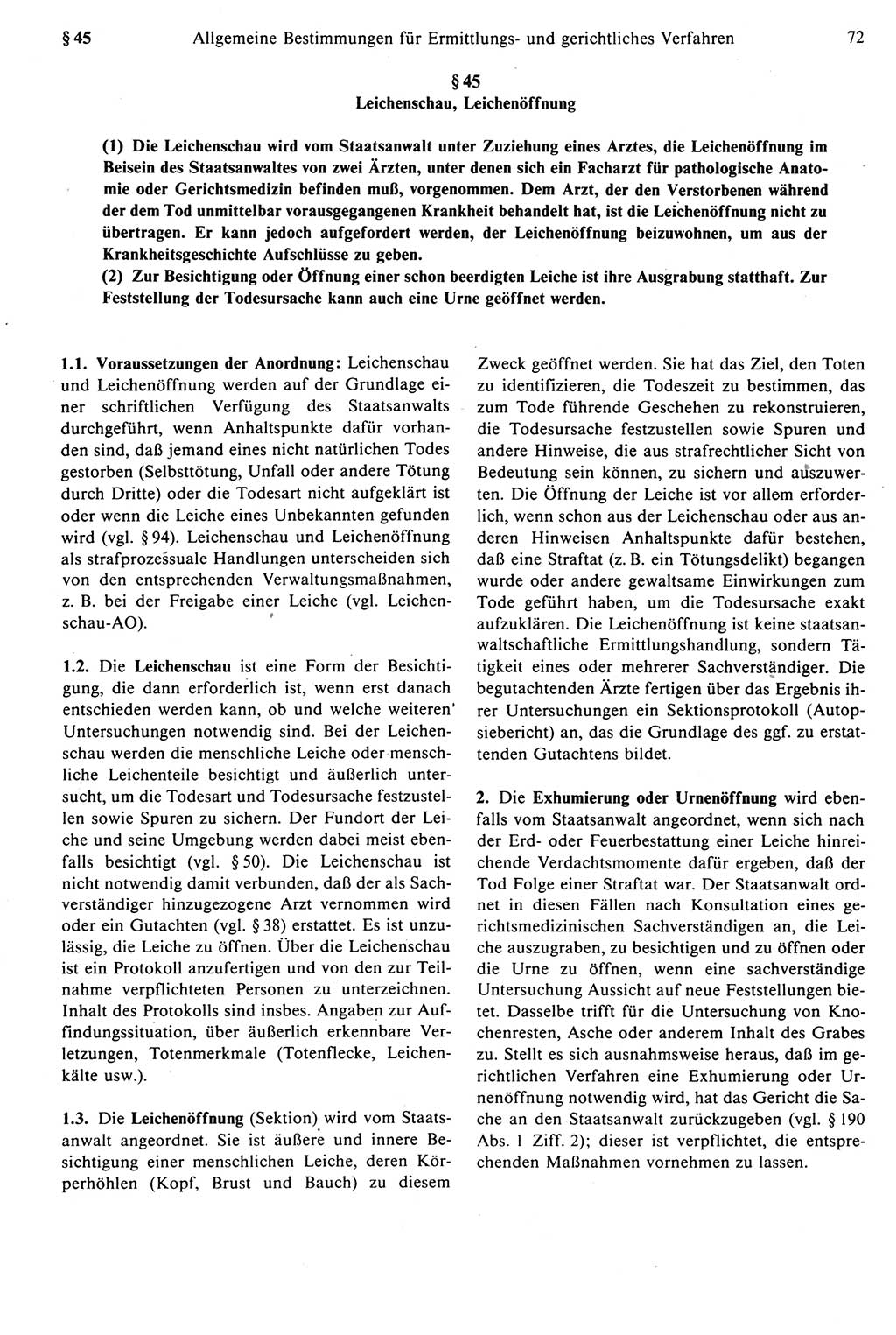 Strafprozeßrecht der DDR [Deutsche Demokratische Republik], Kommentar zur Strafprozeßordnung (StPO) 1987, Seite 72 (Strafprozeßr. DDR Komm. StPO 1987, S. 72)