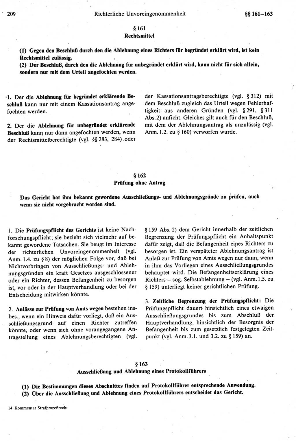 Strafprozeßrecht der DDR [Deutsche Demokratische Republik], Kommentar zur Strafprozeßordnung (StPO) 1987, Seite 209 (Strafprozeßr. DDR Komm. StPO 1987, S. 209)