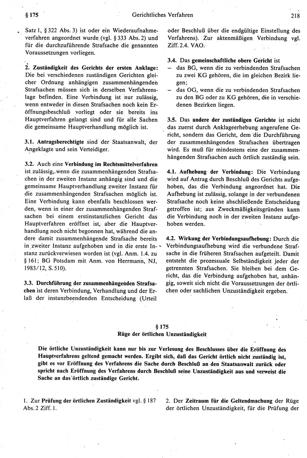 Strafprozeßrecht der DDR [Deutsche Demokratische Republik], Kommentar zur Strafprozeßordnung (StPO) 1987, Seite 218 (Strafprozeßr. DDR Komm. StPO 1987, S. 218)