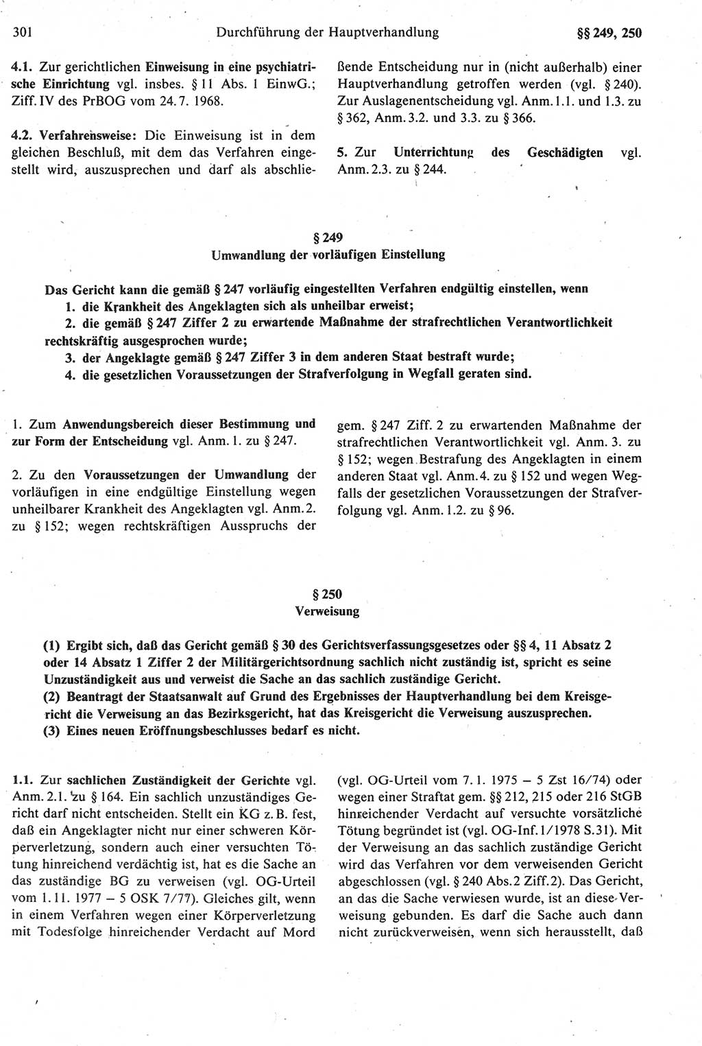 Strafprozeßrecht der DDR [Deutsche Demokratische Republik], Kommentar zur Strafprozeßordnung (StPO) 1987, Seite 301 (Strafprozeßr. DDR Komm. StPO 1987, S. 301)