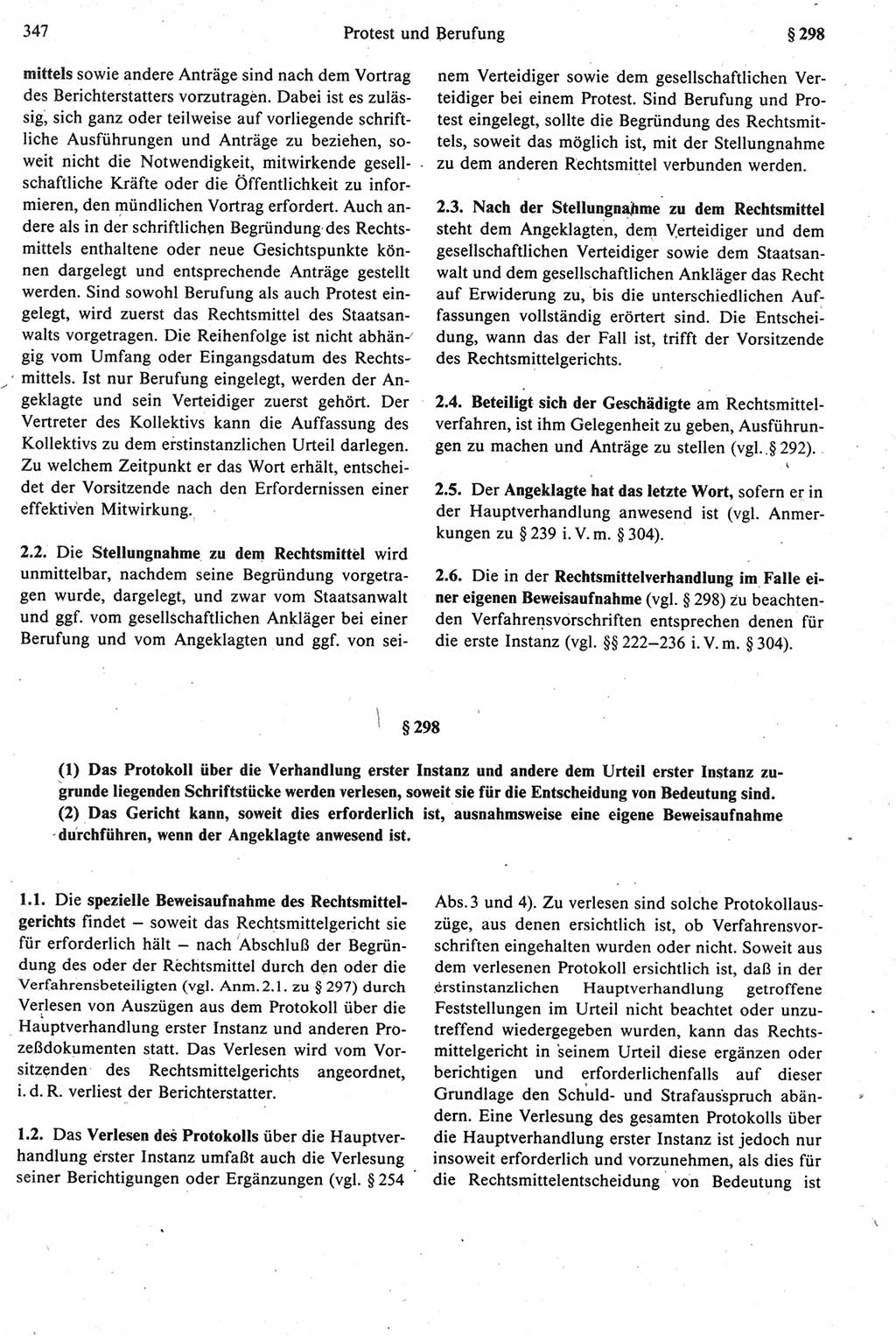 Strafprozeßrecht der DDR [Deutsche Demokratische Republik], Kommentar zur Strafprozeßordnung (StPO) 1987, Seite 347 (Strafprozeßr. DDR Komm. StPO 1987, S. 347)