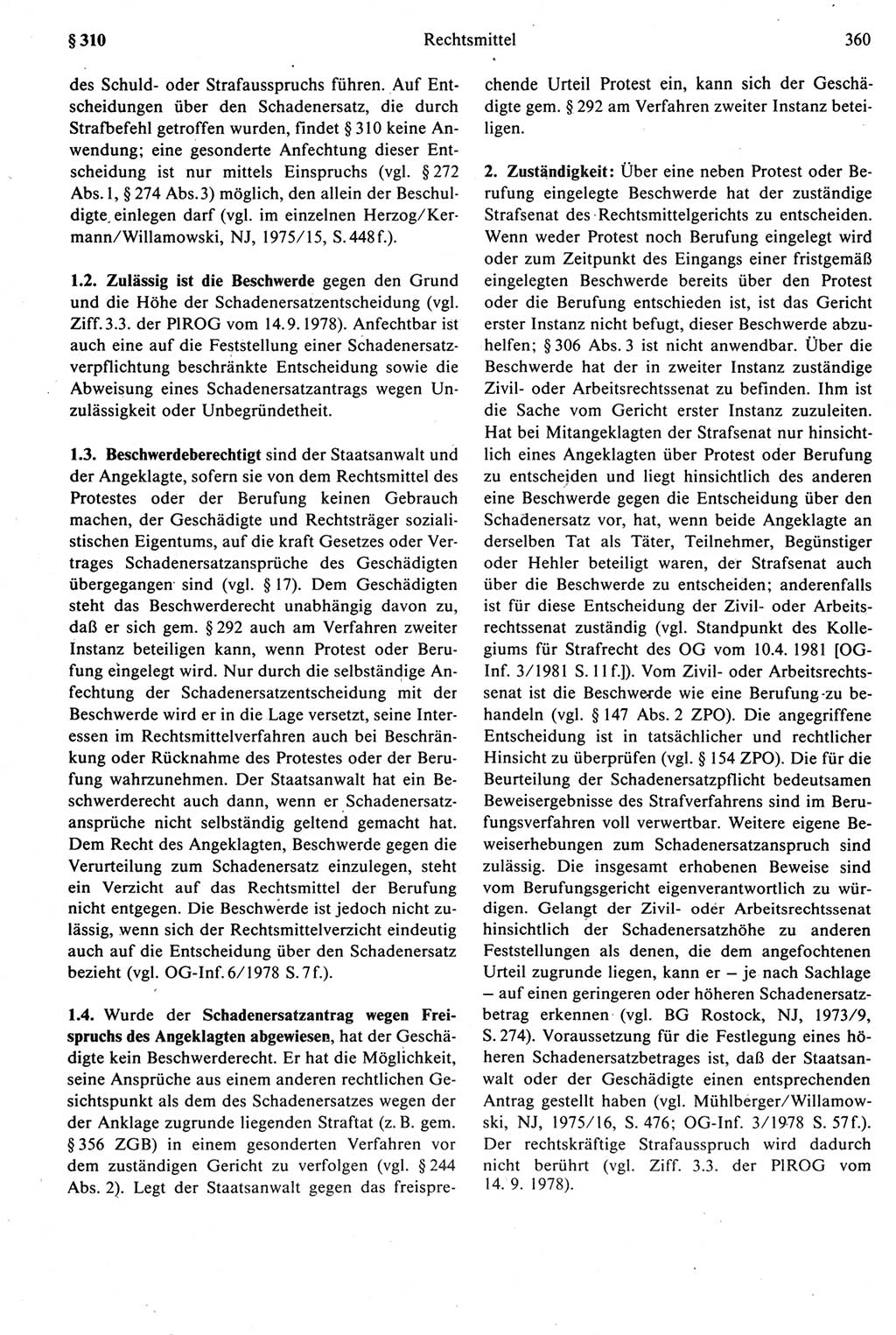 Strafprozeßrecht der DDR [Deutsche Demokratische Republik], Kommentar zur Strafprozeßordnung (StPO) 1987, Seite 360 (Strafprozeßr. DDR Komm. StPO 1987, S. 360)