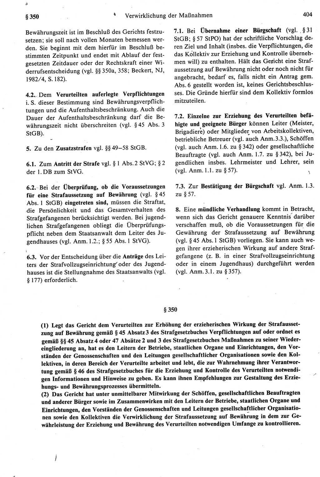 Strafprozeßrecht der DDR [Deutsche Demokratische Republik], Kommentar zur Strafprozeßordnung (StPO) 1987, Seite 404 (Strafprozeßr. DDR Komm. StPO 1987, S. 404)