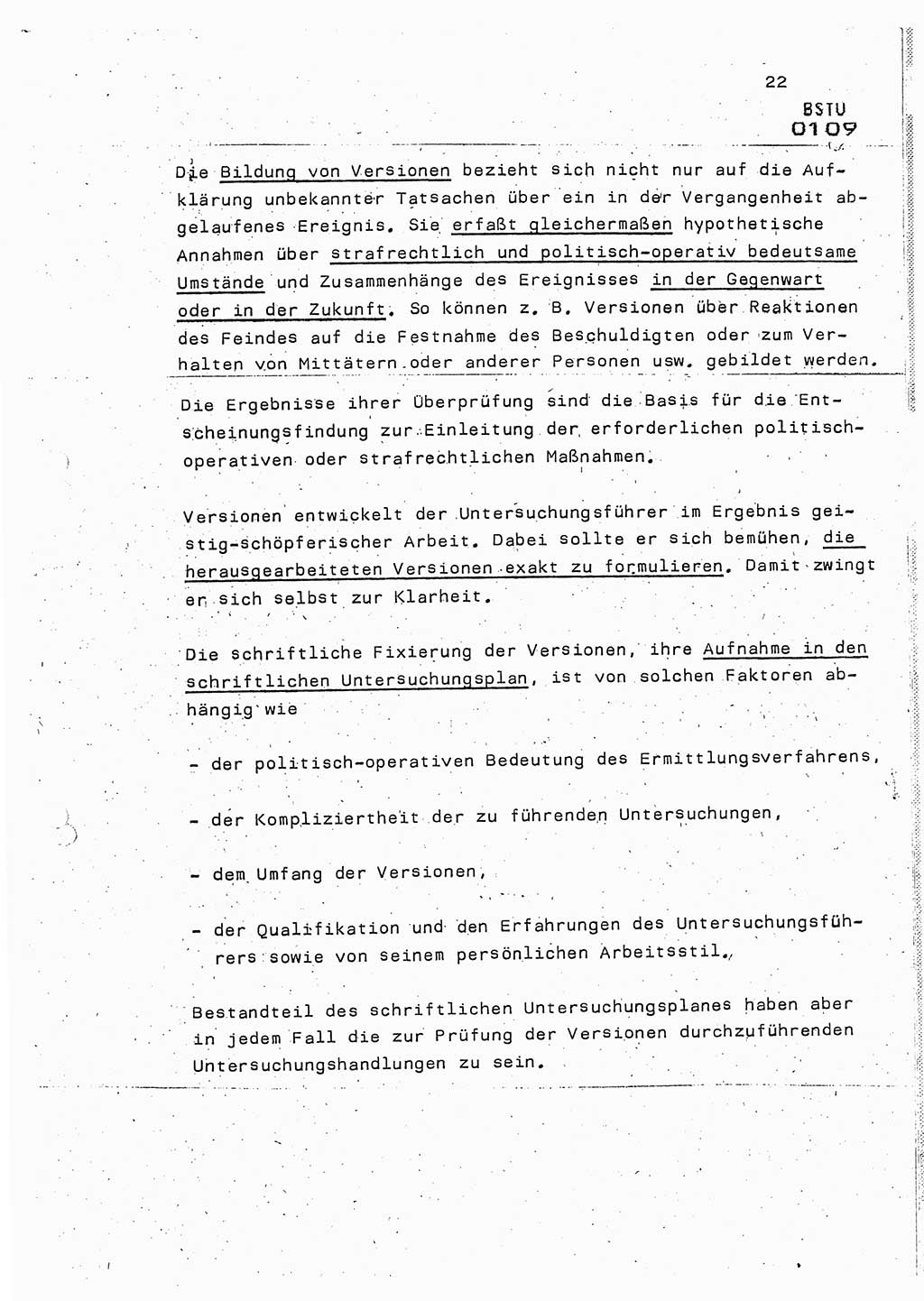 Lektion Ministerium für Staatssicherheit (MfS) [Deutsche Demokratische Republik (DDR)], Hauptabteilung (HA) Ⅸ, Berlin 1987, Seite 22 (Lekt. Pln. Bearb. EV MfS DDR HA Ⅸ /87 1987, S. 22)