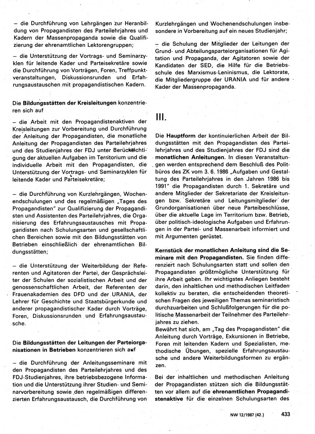 Neuer Weg (NW), Organ des Zentralkomitees (ZK) der SED (Sozialistische Einheitspartei Deutschlands) für Fragen des Parteilebens, 42. Jahrgang [Deutsche Demokratische Republik (DDR)] 1987, Seite 432 (NW ZK SED DDR 1987, S. 432)