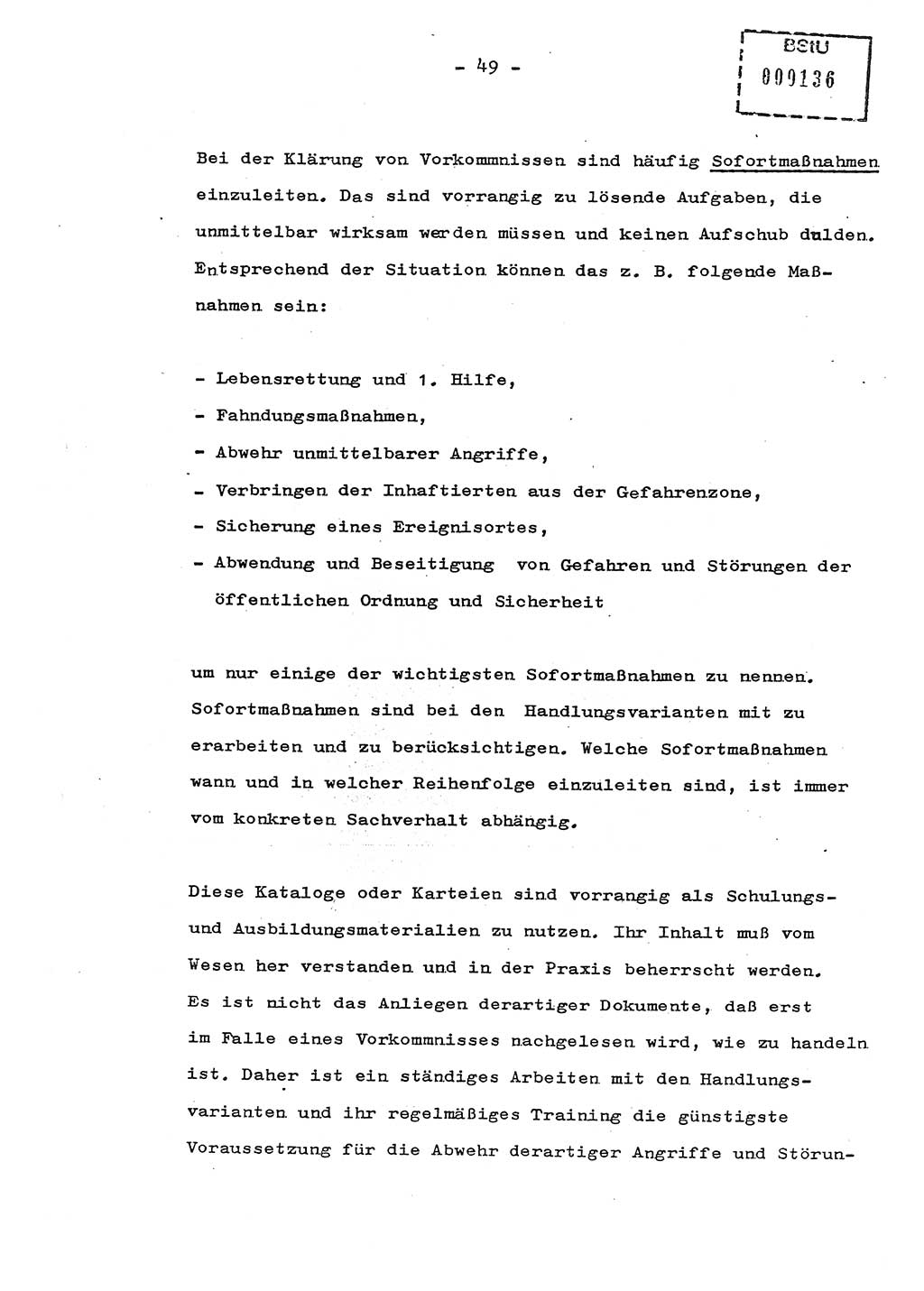 Schulungsmaterial Exemplar-Nr.: 8, Ministerium für Staatssicherheit [Deutsche Demokratische Republik (DDR)], Abteilung (Abt.) ⅩⅣ, Berlin 1987, Seite 49 (Sch.-Mat. Expl. 8 MfS DDR Abt. ⅩⅣ /87 1987, S. 49)