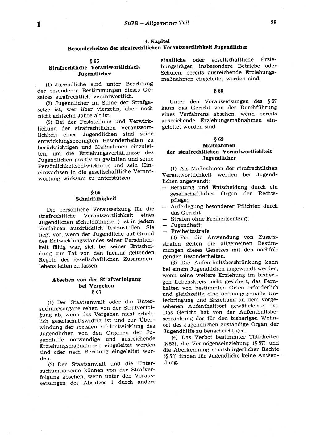 Strafgesetzbuch (StGB) der Deutschen Demokratischen Republik (DDR) 1987, Seite 28 (StGB DDR 1987, S. 28)