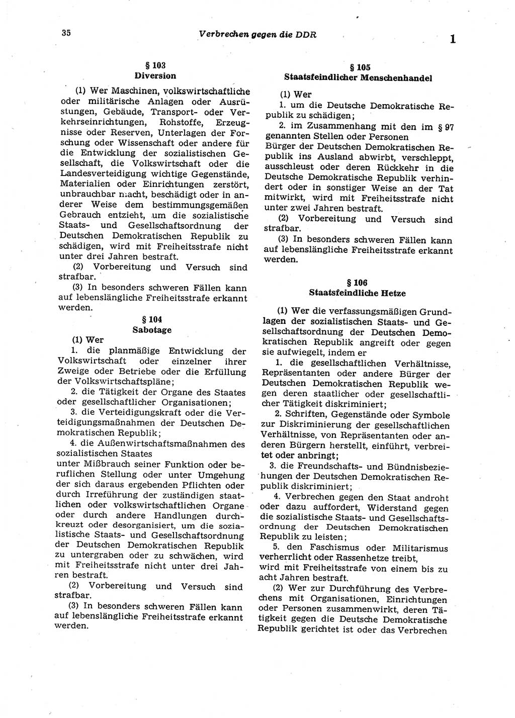 Strafgesetzbuch (StGB) der Deutschen Demokratischen Republik (DDR) 1987, Seite 35 (StGB DDR 1987, S. 35)