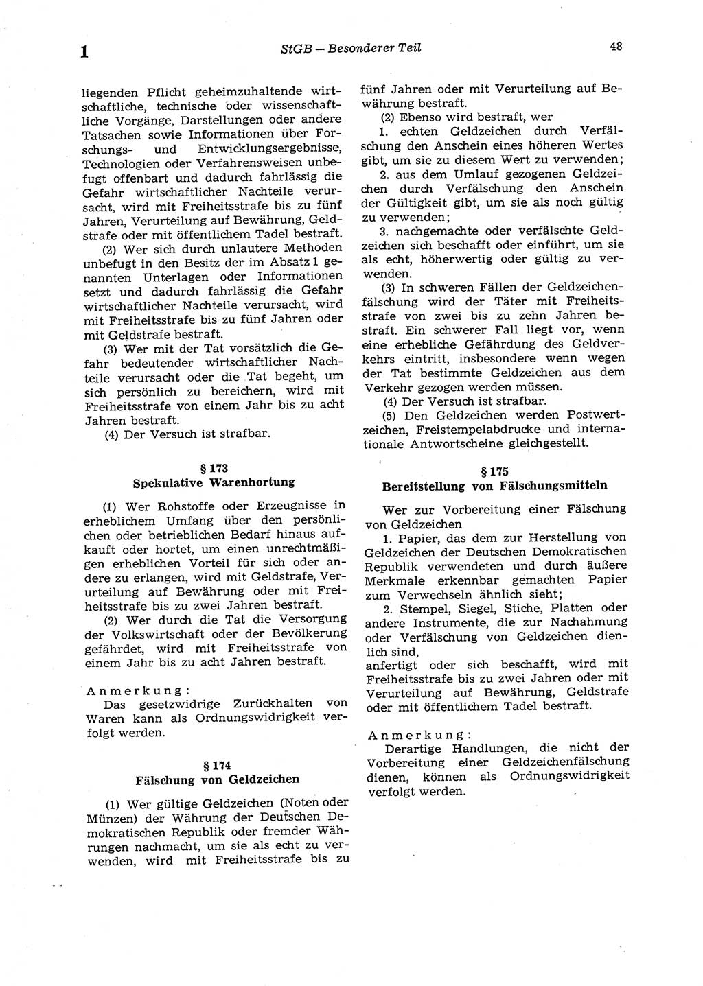 Strafgesetzbuch (StGB) der Deutschen Demokratischen Republik (DDR) 1987, Seite 48 (StGB DDR 1987, S. 48)