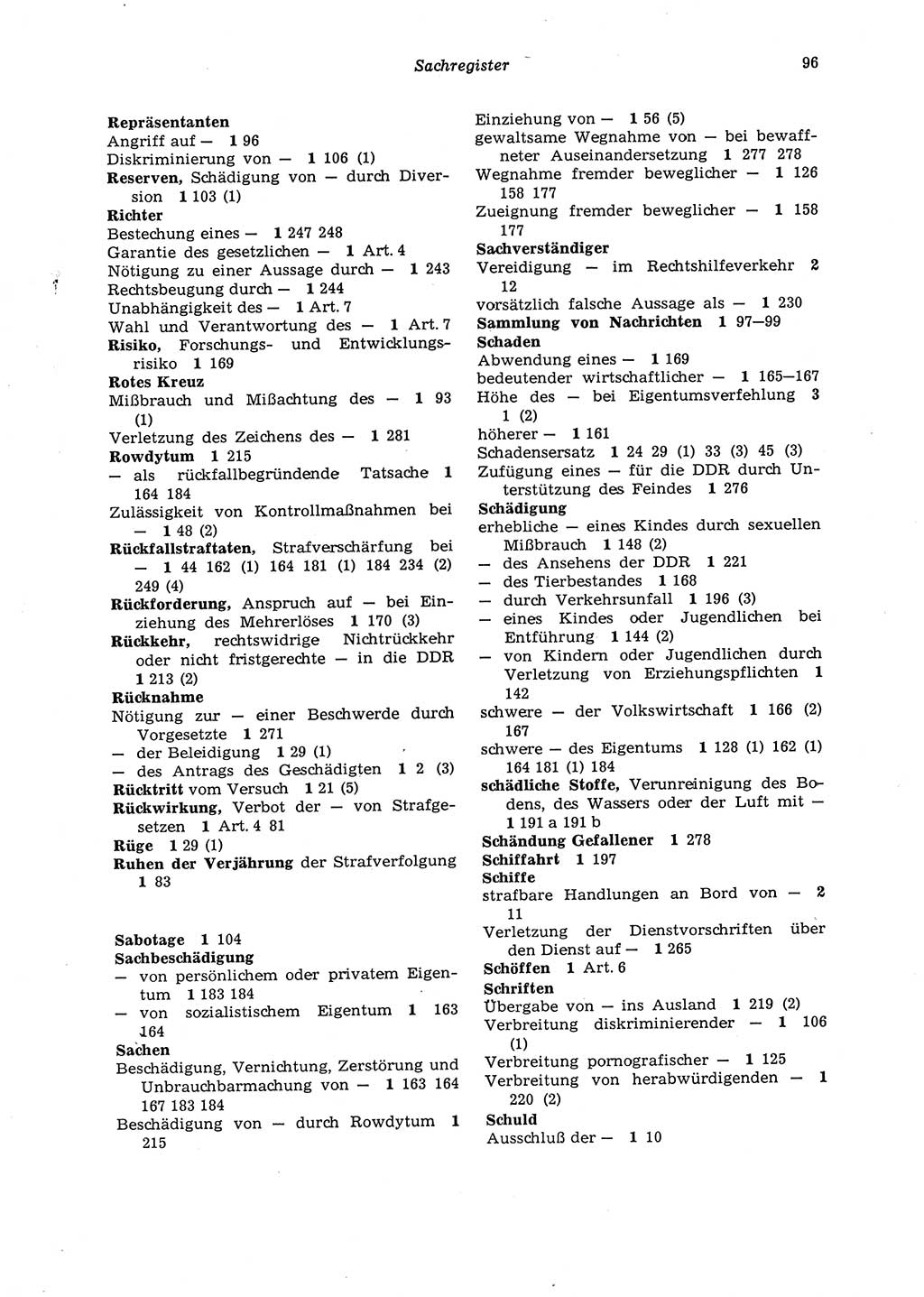 Strafgesetzbuch (StGB) der Deutschen Demokratischen Republik (DDR) 1987, Seite 96 (StGB DDR 1987, S. 96)