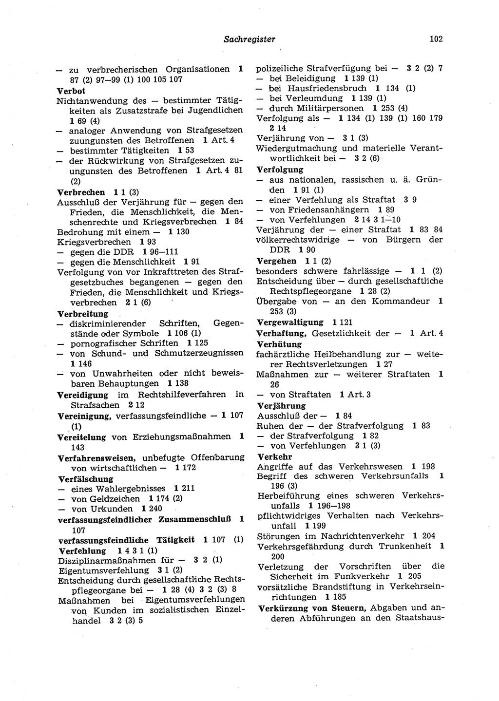 Strafgesetzbuch (StGB) der Deutschen Demokratischen Republik (DDR) 1987, Seite 102 (StGB DDR 1987, S. 102)