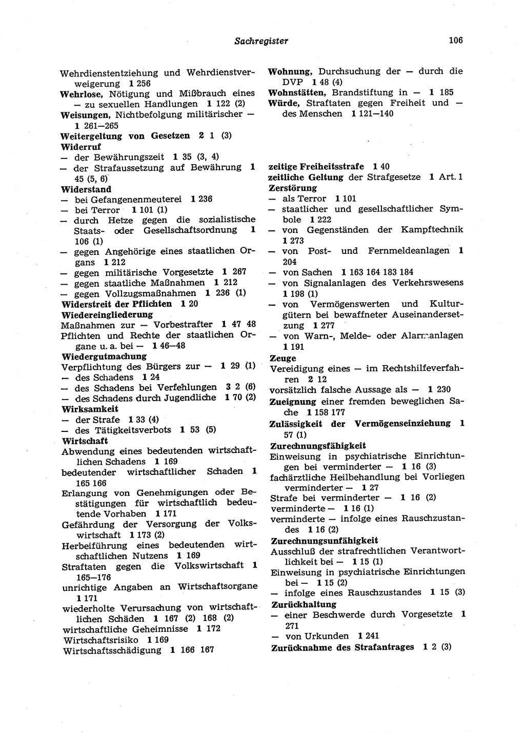 Strafgesetzbuch (StGB) der Deutschen Demokratischen Republik (DDR) 1987, Seite 106 (StGB DDR 1987, S. 106)