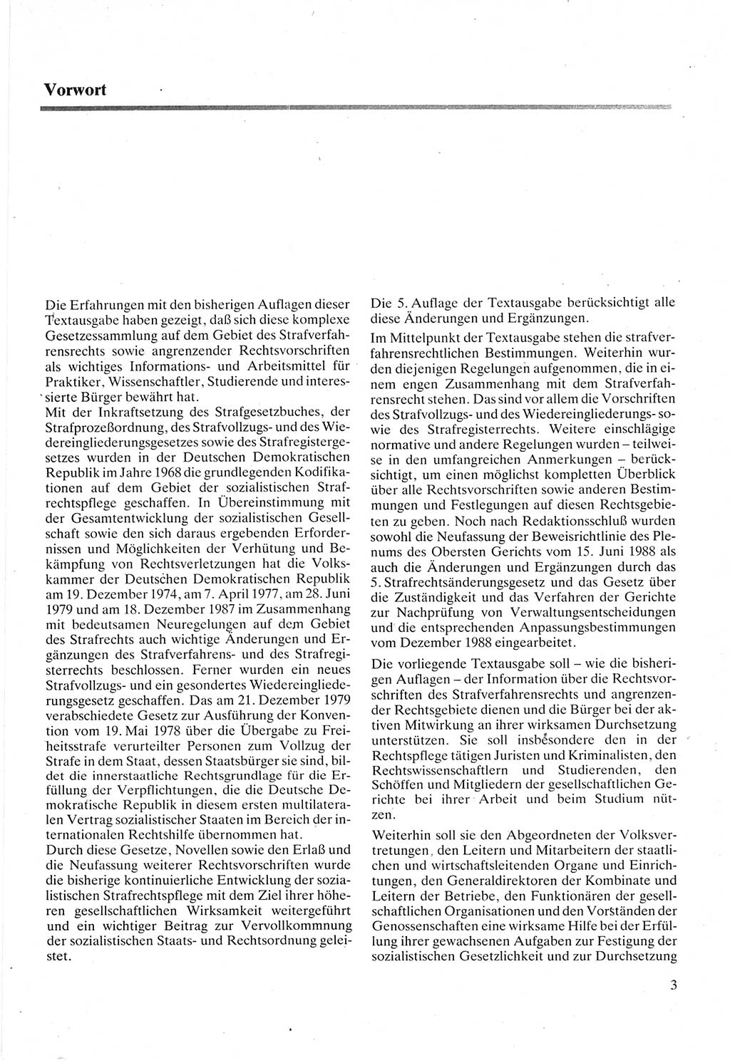Strafprozeßordnung (StPO) der Deutschen Demokratischen Republik (DDR) sowie angrenzende Gesetze und Bestimmungen 1987, Seite 3 (StPO DDR Ges. Best. 1987, S. 3)