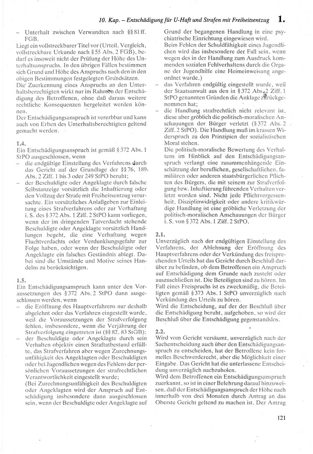 Strafprozeßordnung (StPO) der Deutschen Demokratischen Republik (DDR) sowie angrenzende Gesetze und Bestimmungen 1987, Seite 121 (StPO DDR Ges. Best. 1987, S. 121)