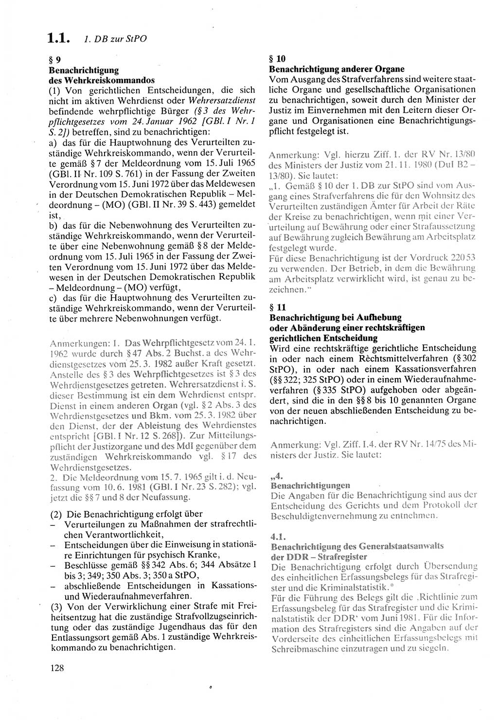 Strafprozeßordnung (StPO) der Deutschen Demokratischen Republik (DDR) sowie angrenzende Gesetze und Bestimmungen 1987, Seite 128 (StPO DDR Ges. Best. 1987, S. 128)