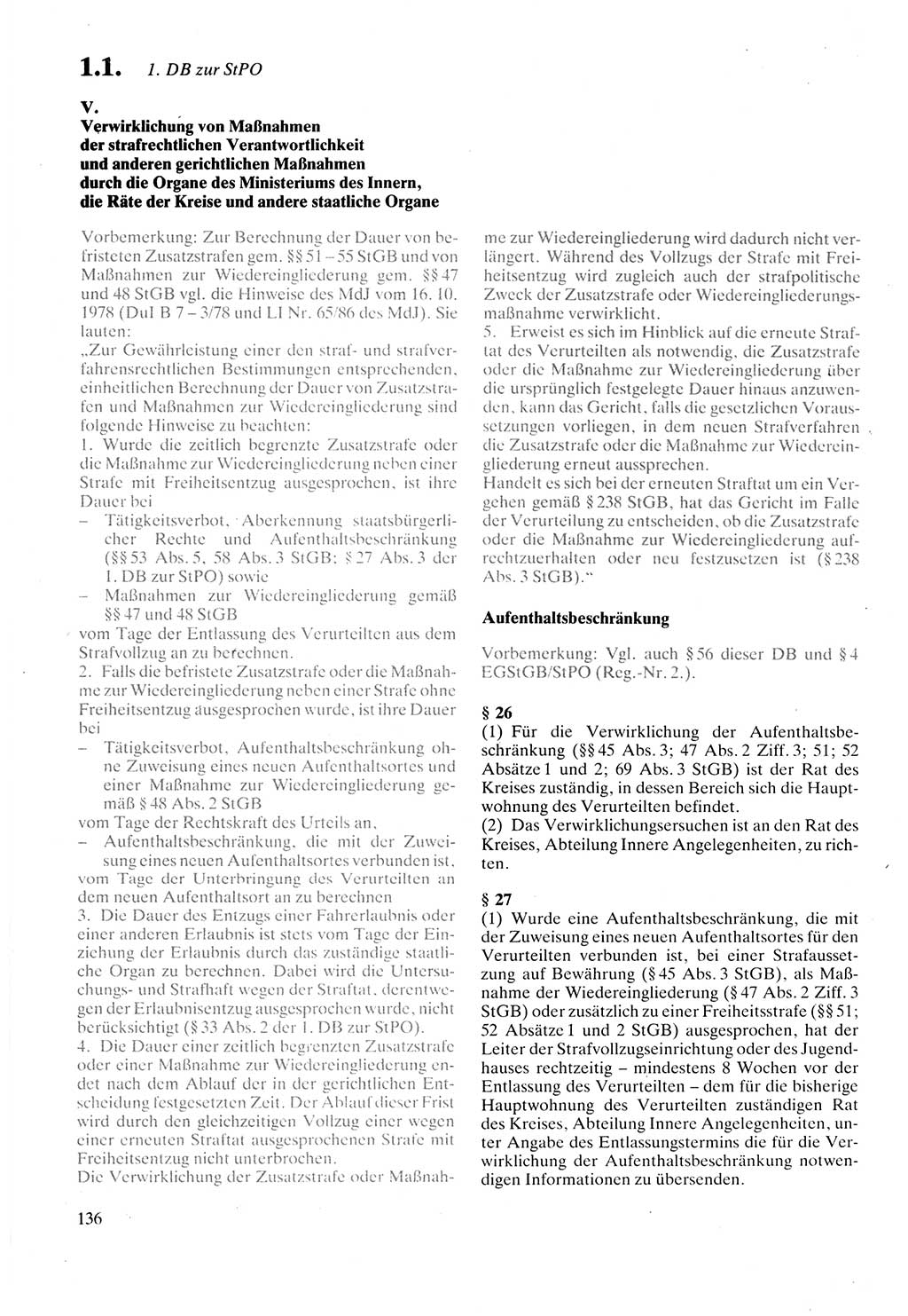 Strafprozeßordnung (StPO) der Deutschen Demokratischen Republik (DDR) sowie angrenzende Gesetze und Bestimmungen 1987, Seite 136 (StPO DDR Ges. Best. 1987, S. 136)