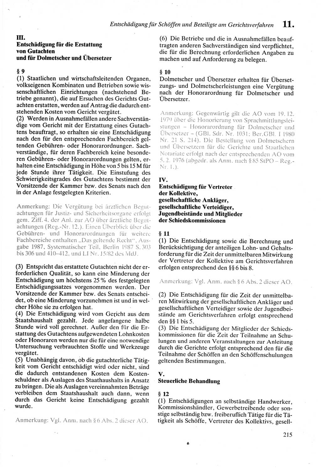 Strafprozeßordnung (StPO) der Deutschen Demokratischen Republik (DDR) sowie angrenzende Gesetze und Bestimmungen 1987, Seite 215 (StPO DDR Ges. Best. 1987, S. 215)