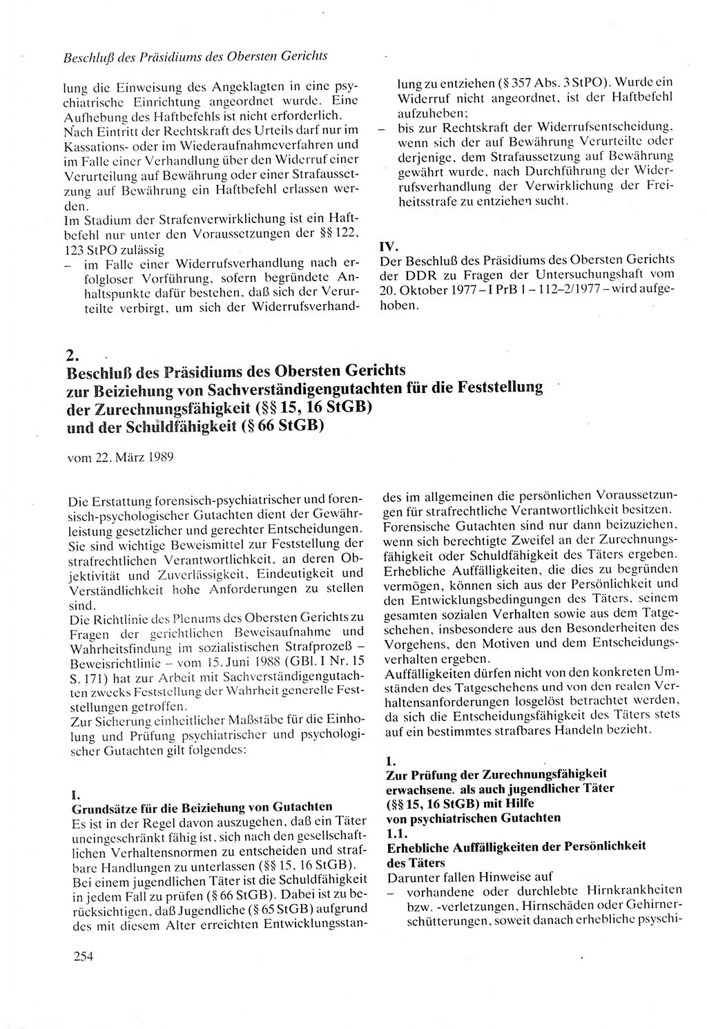 Strafprozeßordnung (StPO) der Deutschen Demokratischen Republik (DDR) sowie angrenzende Gesetze und Bestimmungen 1987, Seite 254 (StPO DDR Ges. Best. 1987, S. 254)