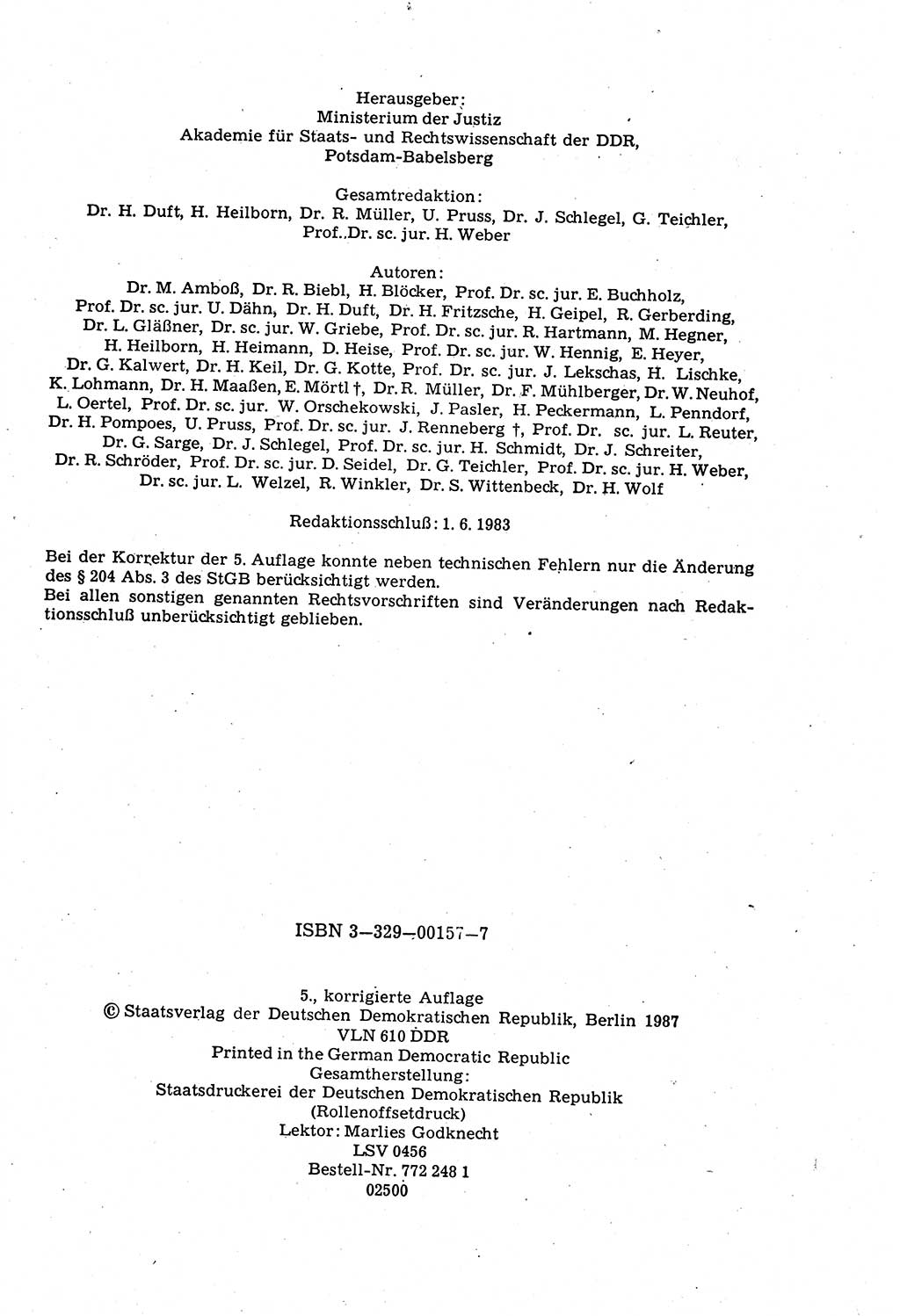 Strafrecht der Deutschen Demokratischen Republik (DDR), Kommentar zum Strafgesetzbuch (StGB) 1987, Seite 4 (Strafr. DDR Komm. StGB 1987, S. 4)