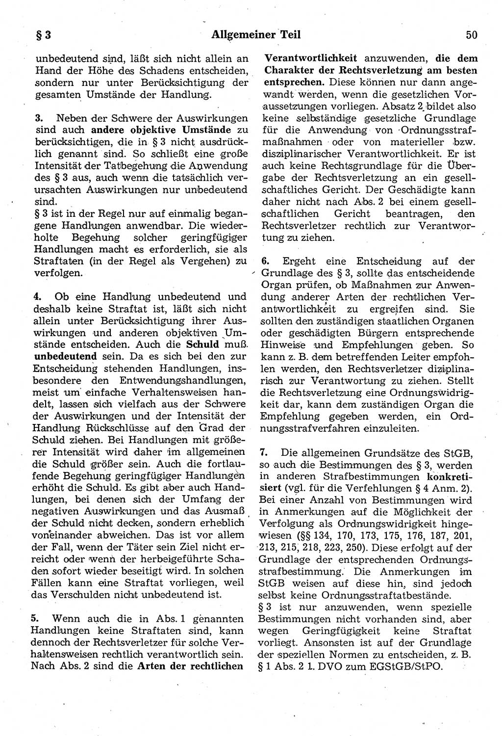 Strafrecht der Deutschen Demokratischen Republik (DDR), Kommentar zum Strafgesetzbuch (StGB) 1987, Seite 50 (Strafr. DDR Komm. StGB 1987, S. 50)