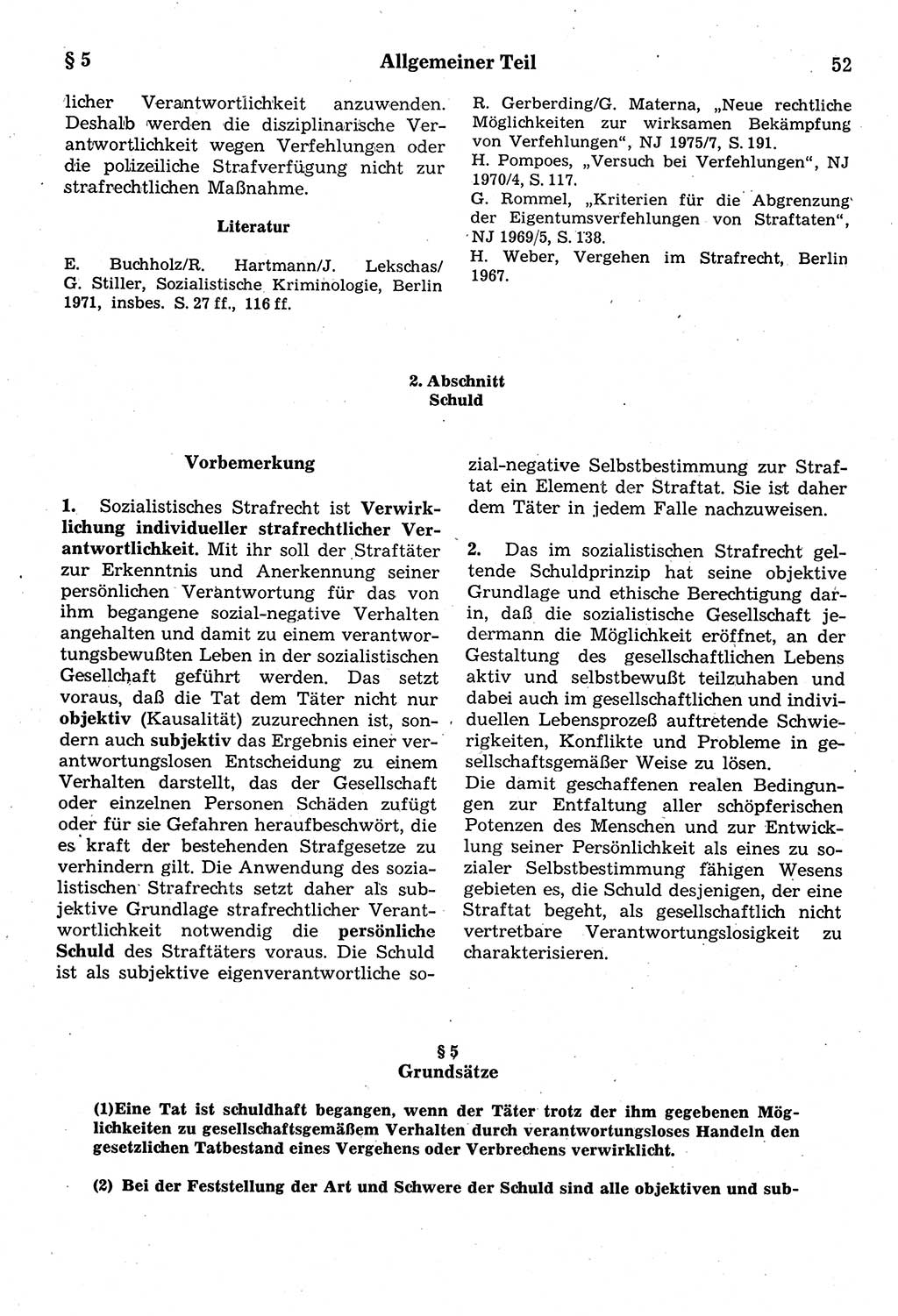 Strafrecht der Deutschen Demokratischen Republik (DDR), Kommentar zum Strafgesetzbuch (StGB) 1987, Seite 52 (Strafr. DDR Komm. StGB 1987, S. 52)