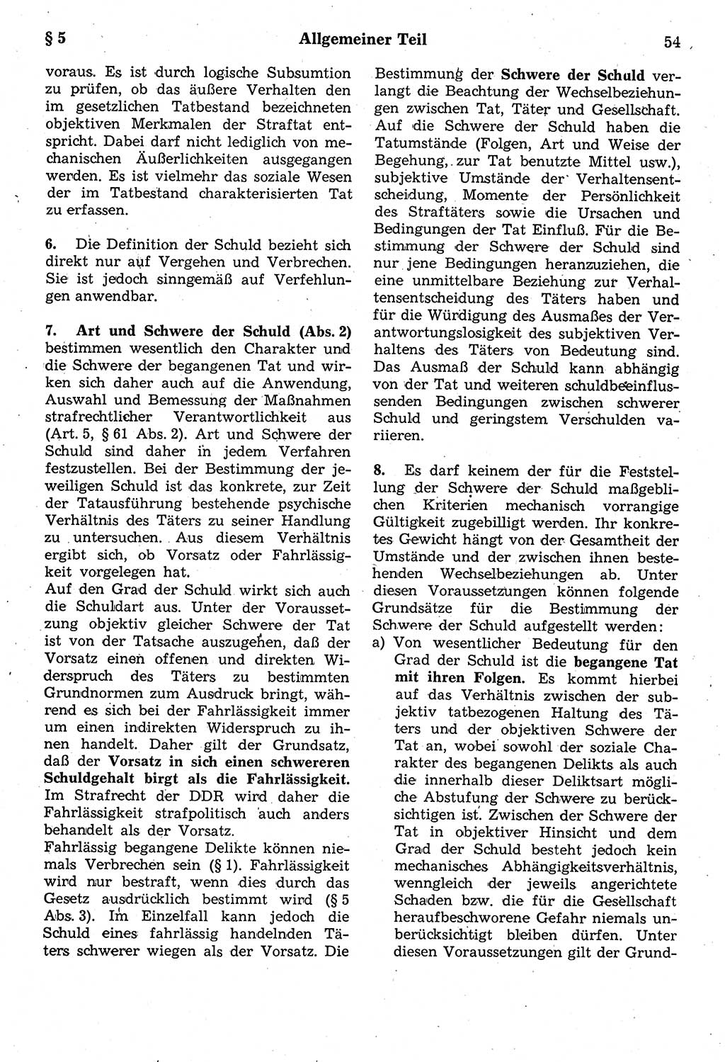 Strafrecht der Deutschen Demokratischen Republik (DDR), Kommentar zum Strafgesetzbuch (StGB) 1987, Seite 54 (Strafr. DDR Komm. StGB 1987, S. 54)