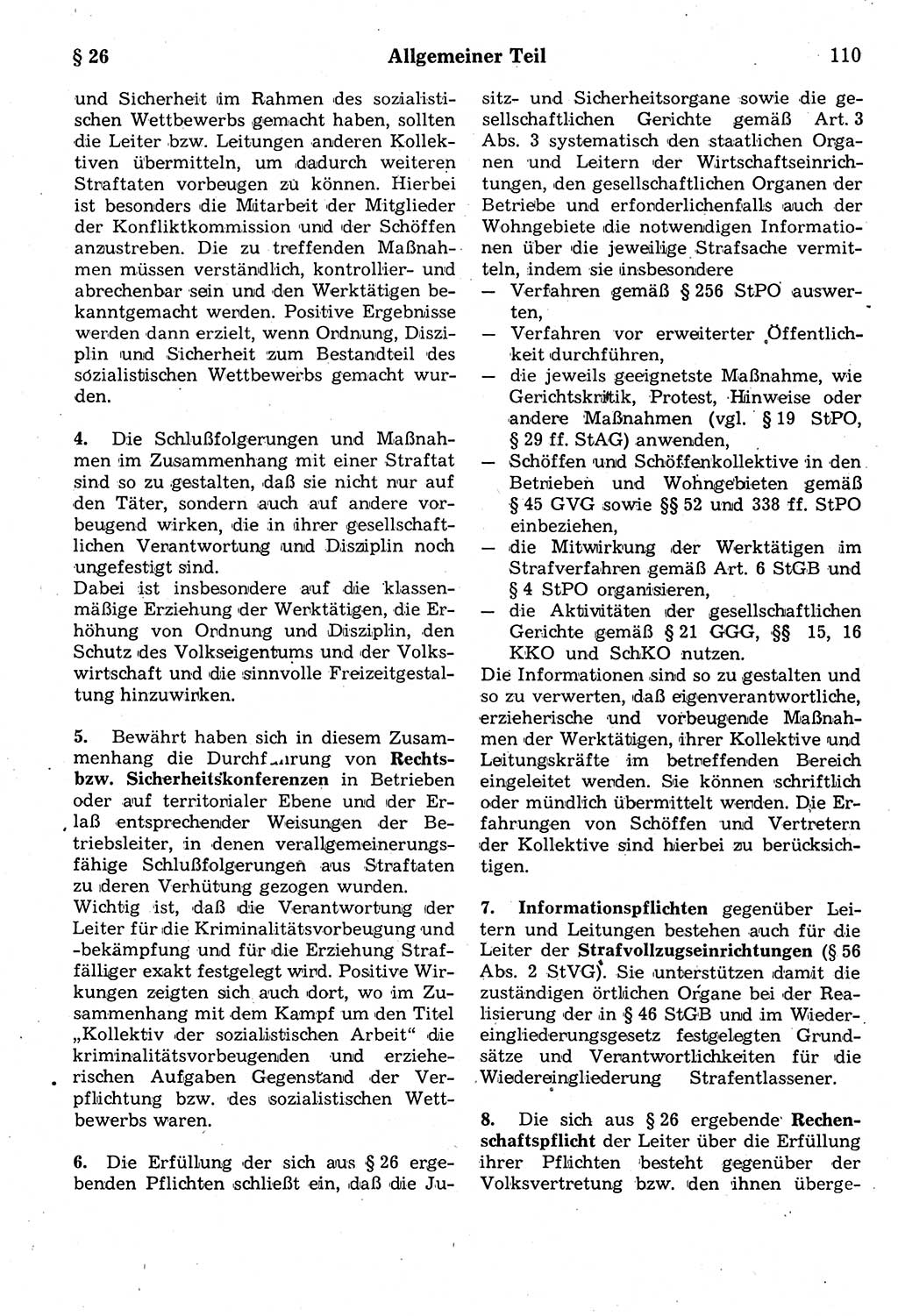 Strafrecht der Deutschen Demokratischen Republik (DDR), Kommentar zum Strafgesetzbuch (StGB) 1987, Seite 110 (Strafr. DDR Komm. StGB 1987, S. 110)