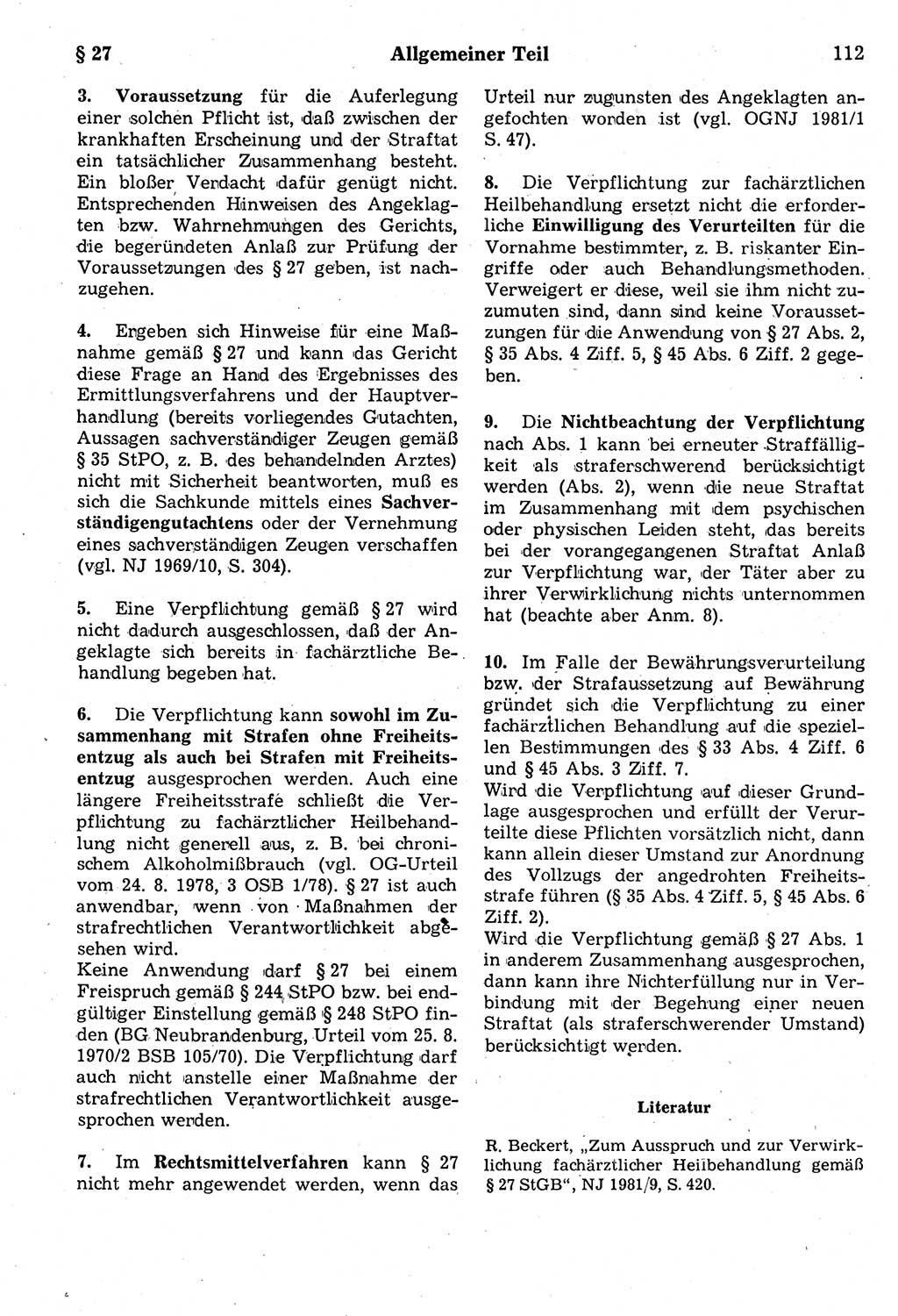 Strafrecht der Deutschen Demokratischen Republik (DDR), Kommentar zum Strafgesetzbuch (StGB) 1987, Seite 112 (Strafr. DDR Komm. StGB 1987, S. 112)