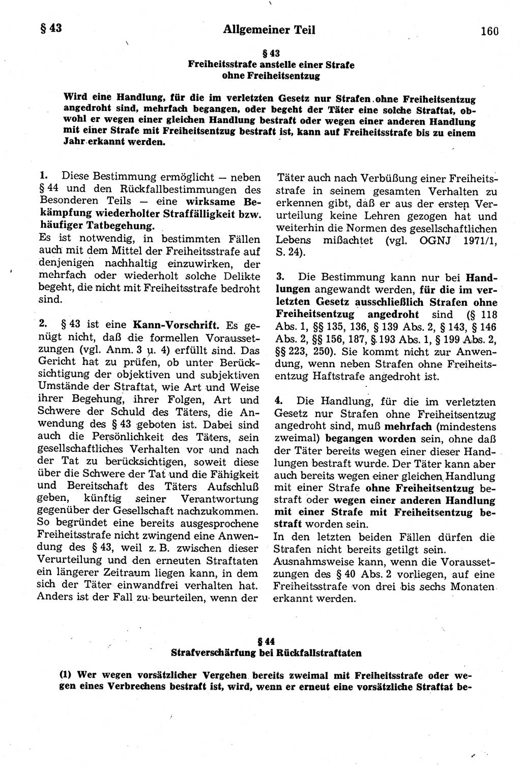 Strafrecht der Deutschen Demokratischen Republik (DDR), Kommentar zum Strafgesetzbuch (StGB) 1987, Seite 160 (Strafr. DDR Komm. StGB 1987, S. 160)