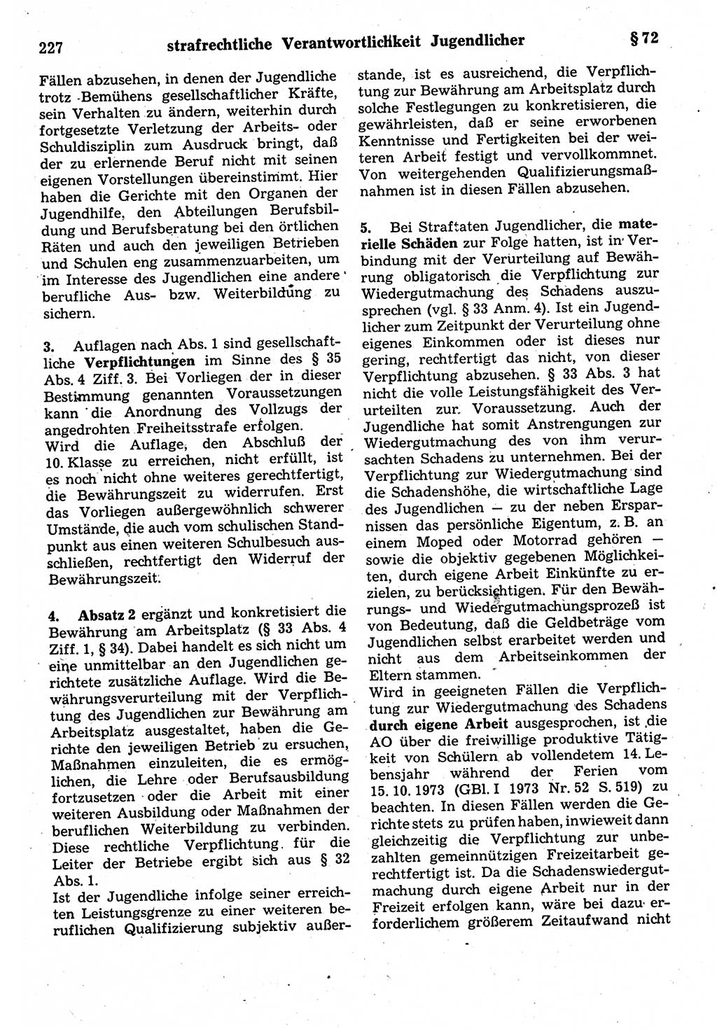 Strafrecht der Deutschen Demokratischen Republik (DDR), Kommentar zum Strafgesetzbuch (StGB) 1987, Seite 227 (Strafr. DDR Komm. StGB 1987, S. 227)