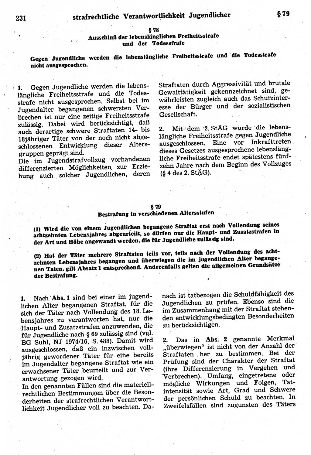 Strafrecht der Deutschen Demokratischen Republik (DDR), Kommentar zum Strafgesetzbuch (StGB) 1987, Seite 231 (Strafr. DDR Komm. StGB 1987, S. 231)