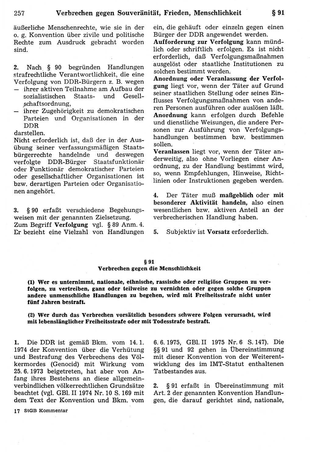 Strafrecht der Deutschen Demokratischen Republik (DDR), Kommentar zum Strafgesetzbuch (StGB) 1987, Seite 257 (Strafr. DDR Komm. StGB 1987, S. 257)