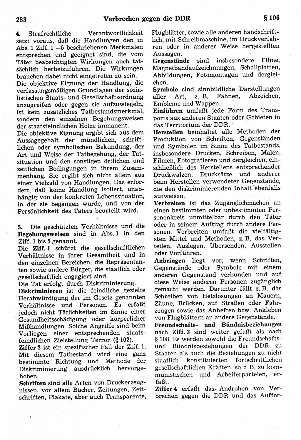 Strafrecht der Deutschen Demokratischen Republik (DDR), Kommentar zum Strafgesetzbuch (StGB) 1987, Seite 283 (Strafr. DDR Komm. StGB 1987, S. 283)