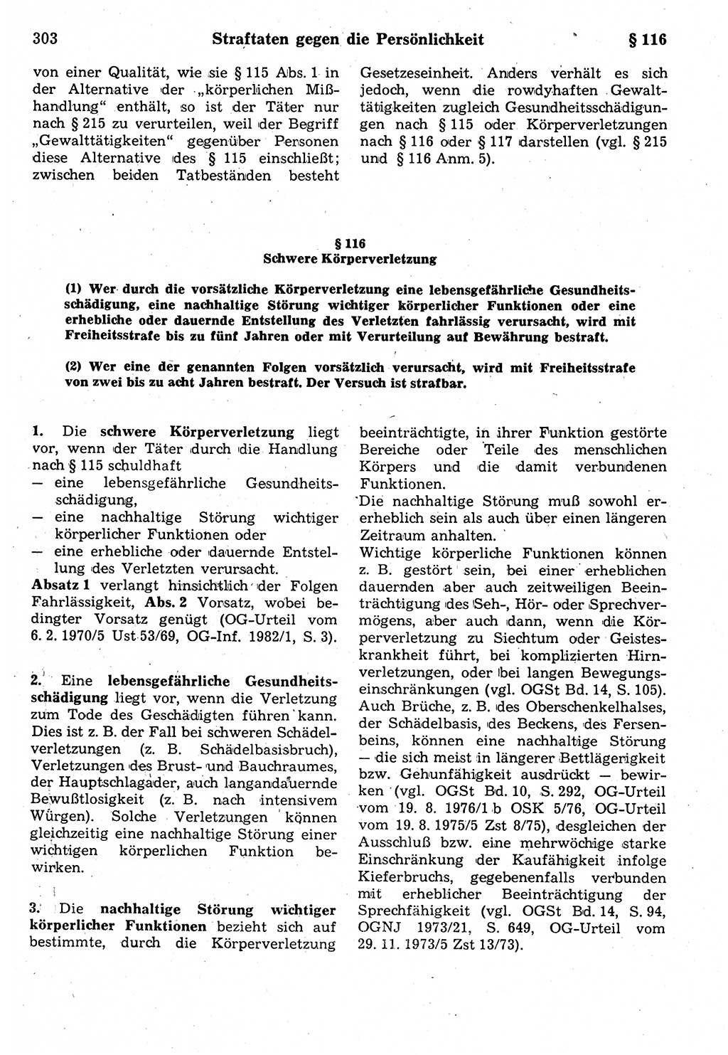 Strafrecht der Deutschen Demokratischen Republik (DDR), Kommentar zum Strafgesetzbuch (StGB) 1987, Seite 303 (Strafr. DDR Komm. StGB 1987, S. 303)