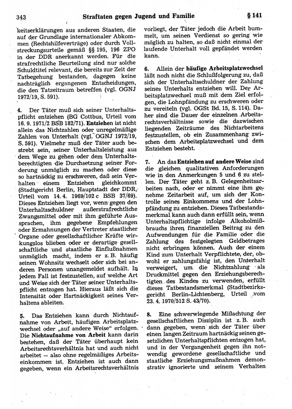 Strafrecht der Deutschen Demokratischen Republik (DDR), Kommentar zum Strafgesetzbuch (StGB) 1987, Seite 343 (Strafr. DDR Komm. StGB 1987, S. 343)