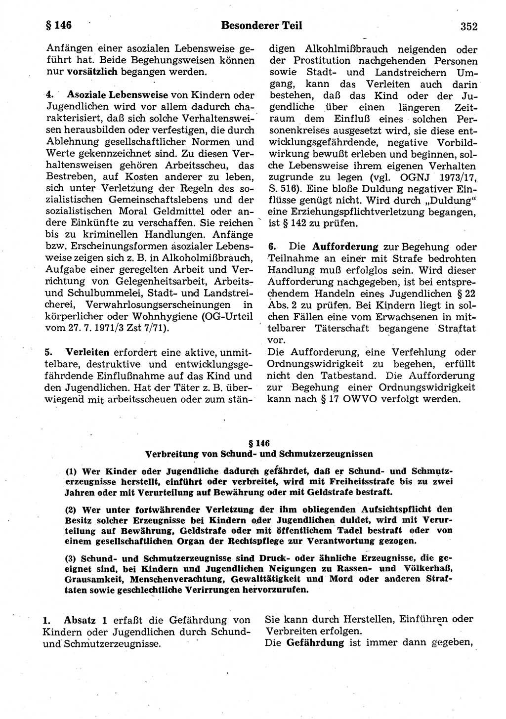Strafrecht der Deutschen Demokratischen Republik (DDR), Kommentar zum Strafgesetzbuch (StGB) 1987, Seite 352 (Strafr. DDR Komm. StGB 1987, S. 352)