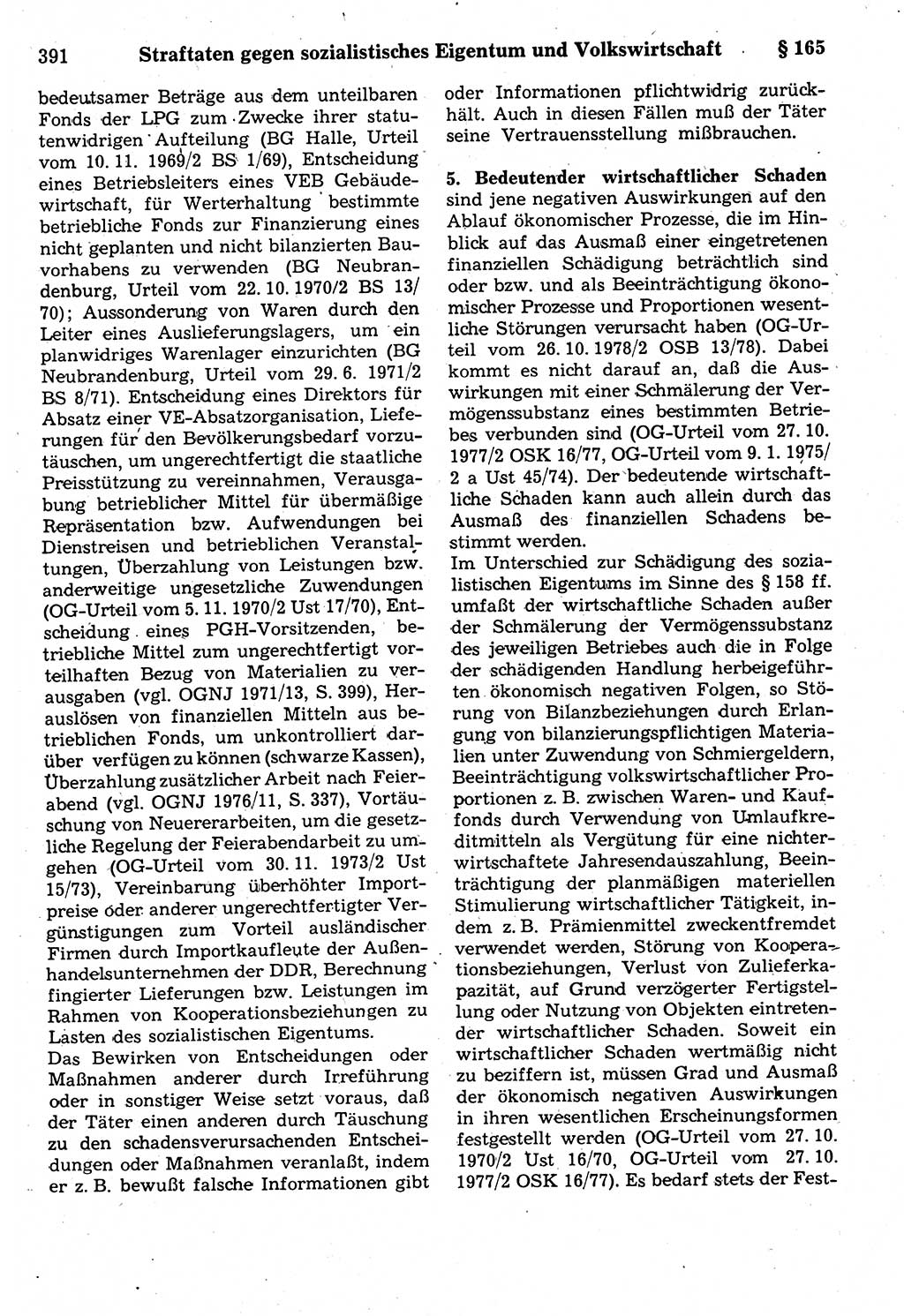 Strafrecht der Deutschen Demokratischen Republik (DDR), Kommentar zum Strafgesetzbuch (StGB) 1987, Seite 391 (Strafr. DDR Komm. StGB 1987, S. 391)