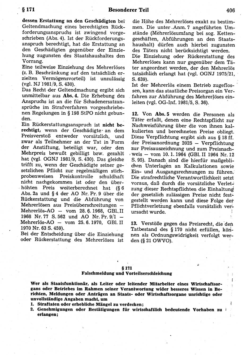 Strafrecht der Deutschen Demokratischen Republik (DDR), Kommentar zum Strafgesetzbuch (StGB) 1987, Seite 406 (Strafr. DDR Komm. StGB 1987, S. 406)