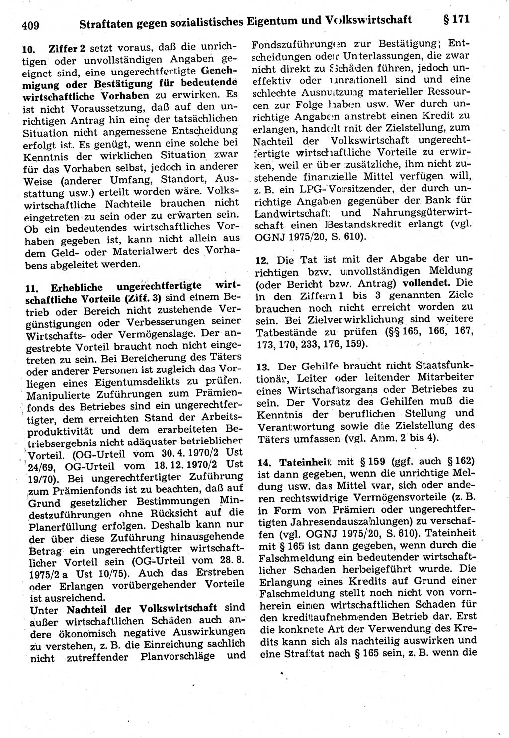 Strafrecht der Deutschen Demokratischen Republik (DDR), Kommentar zum Strafgesetzbuch (StGB) 1987, Seite 409 (Strafr. DDR Komm. StGB 1987, S. 409)